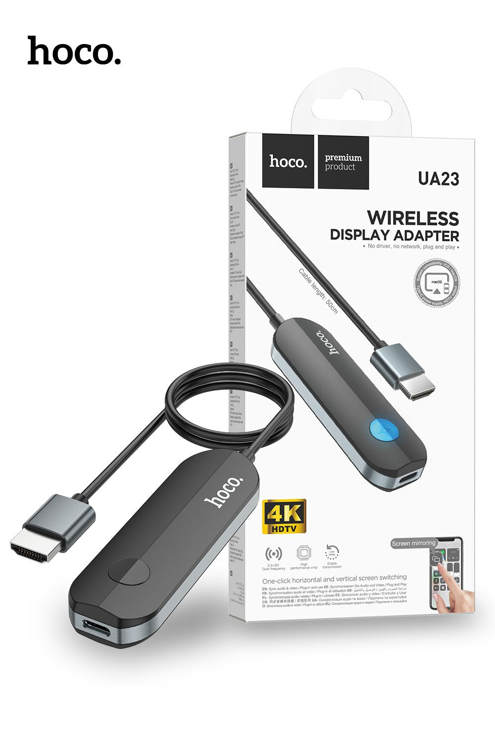 HOCO CABLE ADAPTADOR USB-C A HDMI 2M UA16 - Grey — Cover company
