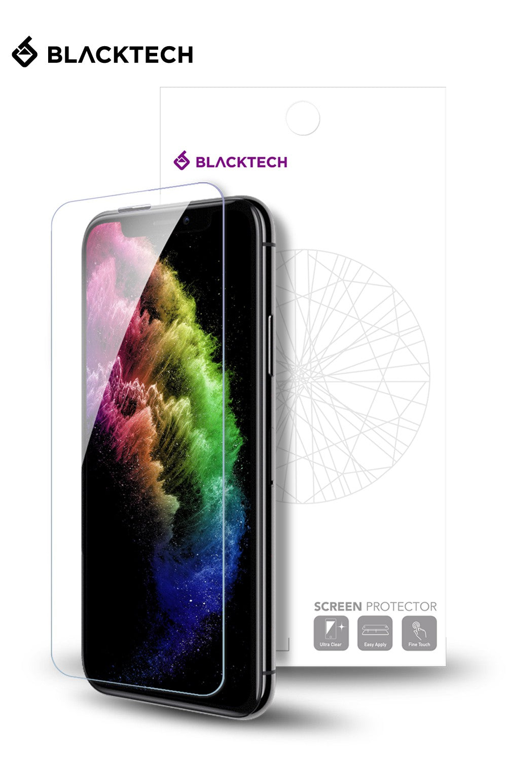 BLACKTECH iPhone Anti Scratch Tempered Glass Screen Protector for Catch