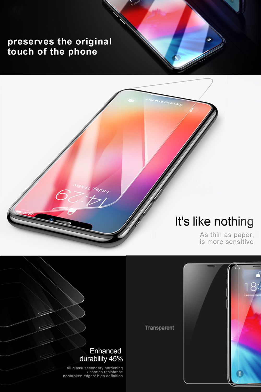 BLACKTECH iPhone Anti Scratch Tempered Glass Screen Protector for Catch