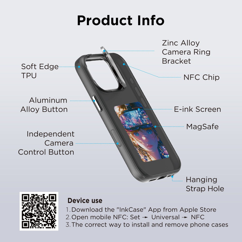 REDEFINE E-ink Display Customizable Image Case Magnetic Case for iPhone