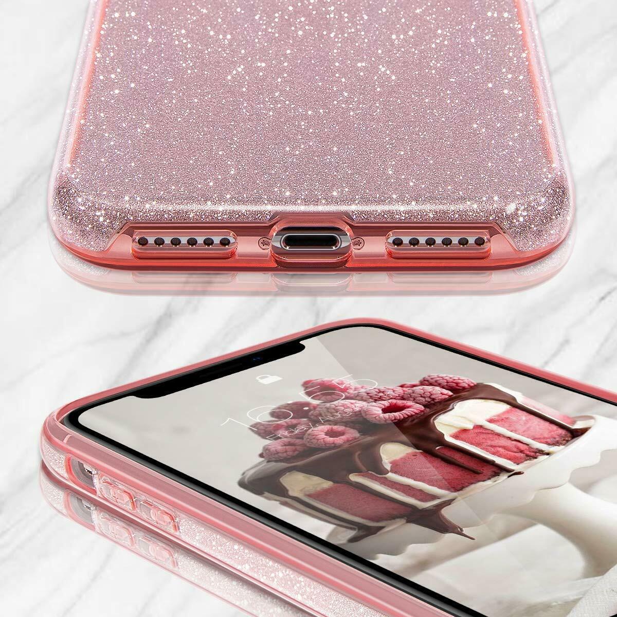 iPhone 17 3 Layer Hybrid Sparkle Bumper Protection Ultra Slim Bling Glitter Case