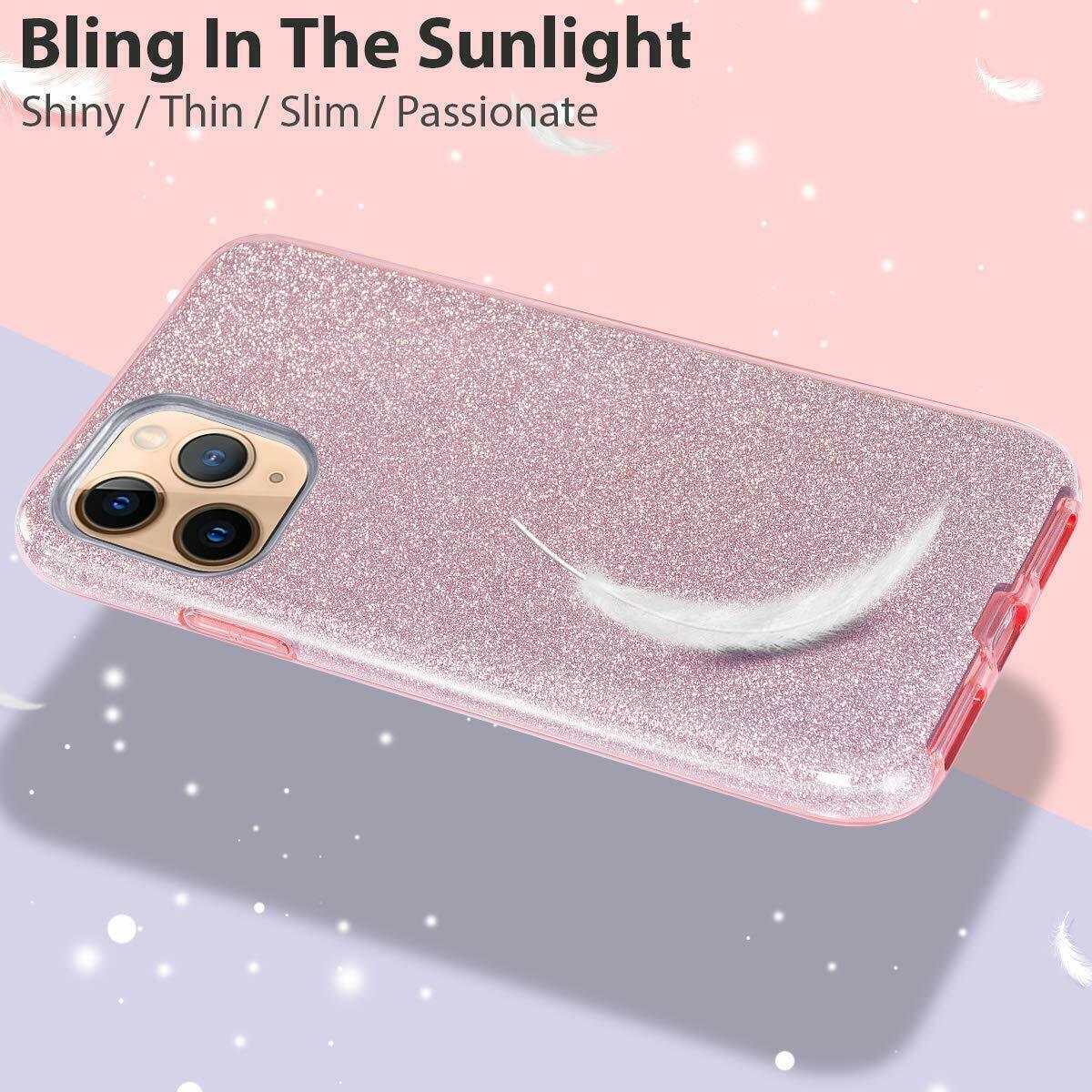 iPhone 17 3 Layer Hybrid Sparkle Bumper Protection Ultra Slim Bling Glitter Case