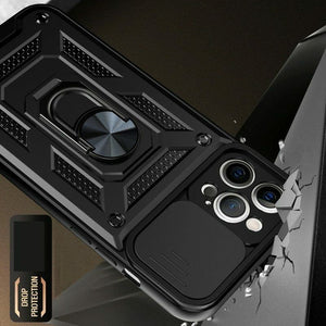 Samsung Dual Layer Heavy Duty Shockproof Magnetic iRing Camshield Camera Protective Case Cover