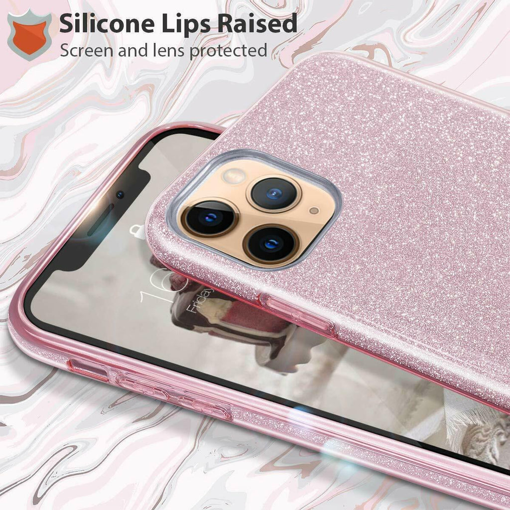 iPhone 17 Pro Max 3 Layer Hybrid Sparkle Bumper Protection Ultra Slim Bling Glitter Case