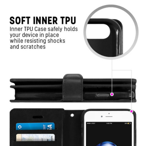 iPhone 17 Pro Mercury Goospery Mansoor Diary Flip Case Wallet Cover