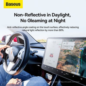 Baseus 0.3mm Full-glass Crystal Anti-fingerprint Tempered Glass Film for Tesla model 3 / Y 15-inch