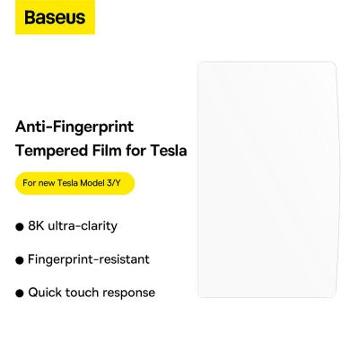 Baseus 0.3mm Full-glass Crystal Anti-fingerprint Tempered Glass Film for Tesla model 3 / Y 15-inch