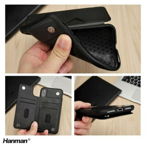 iPhone Shockproof Luxury Leather Multi Card Slot Holder Hanman Back Case
