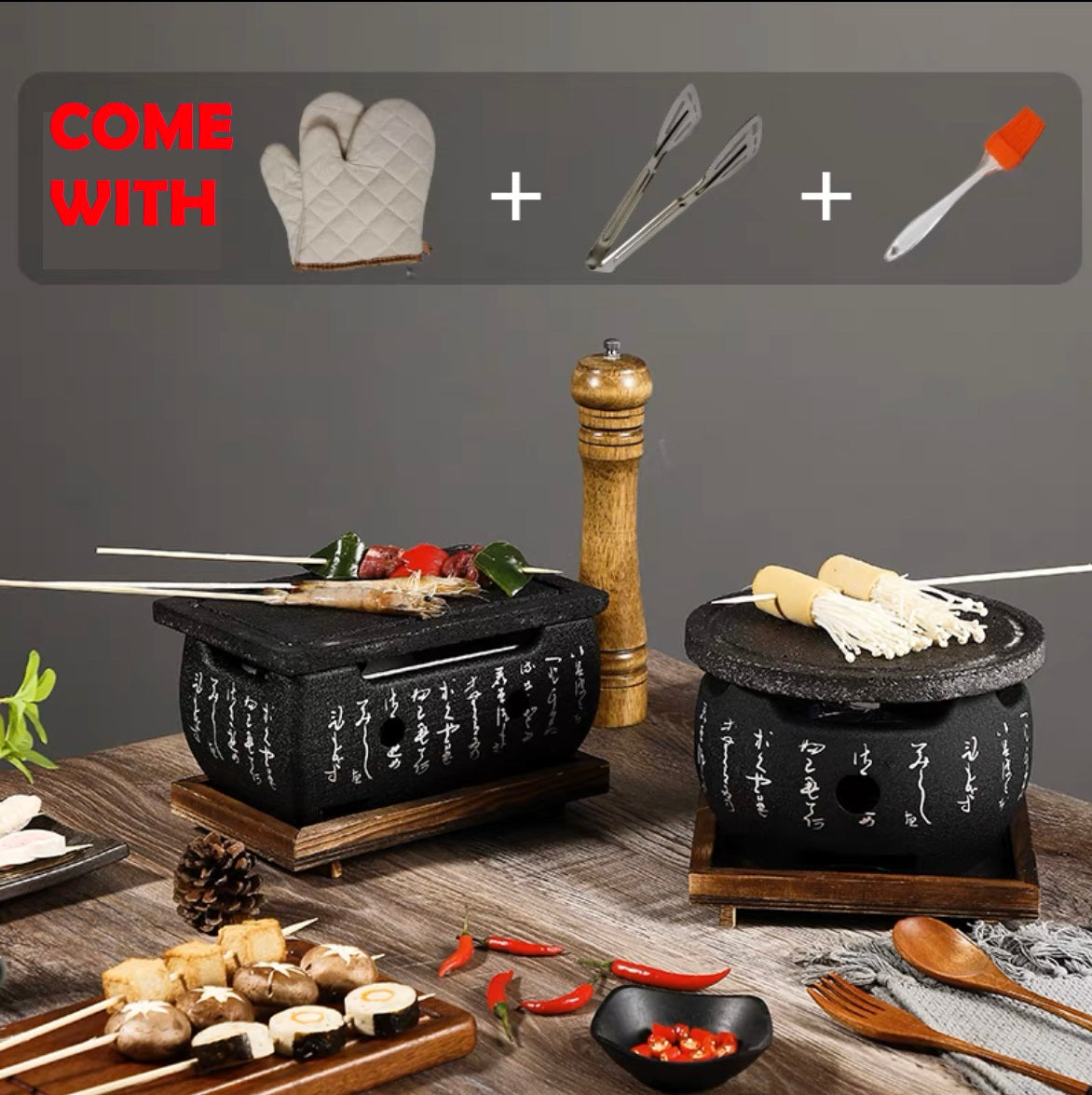 6IN1 TABLE TOP CERAMIC BARBECUE/HIBACHI GRILL JAPANESE-KOREAN STYLE