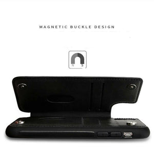 Samsung Shockproof Luxury Leather Multi Card Slot Holder Hanman Back Case