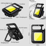 Load image into Gallery viewer, LED COB Lantern Multifunctional Pocket Work Light Rechargeable Flashlight Keychain Lights 4 Modes for Outdoor Camping
