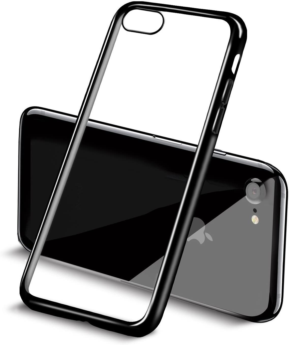 Pack of 2 - iPhone Ultra-Thin Soft TPU Gel Clear Bumper Back Case Side Colour