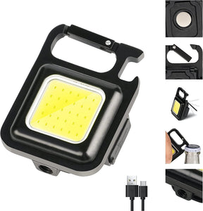LED COB Lantern Multifunctional Pocket Work Light Rechargeable Flashlight Keychain Lights 4 Modes for Outdoor Camping