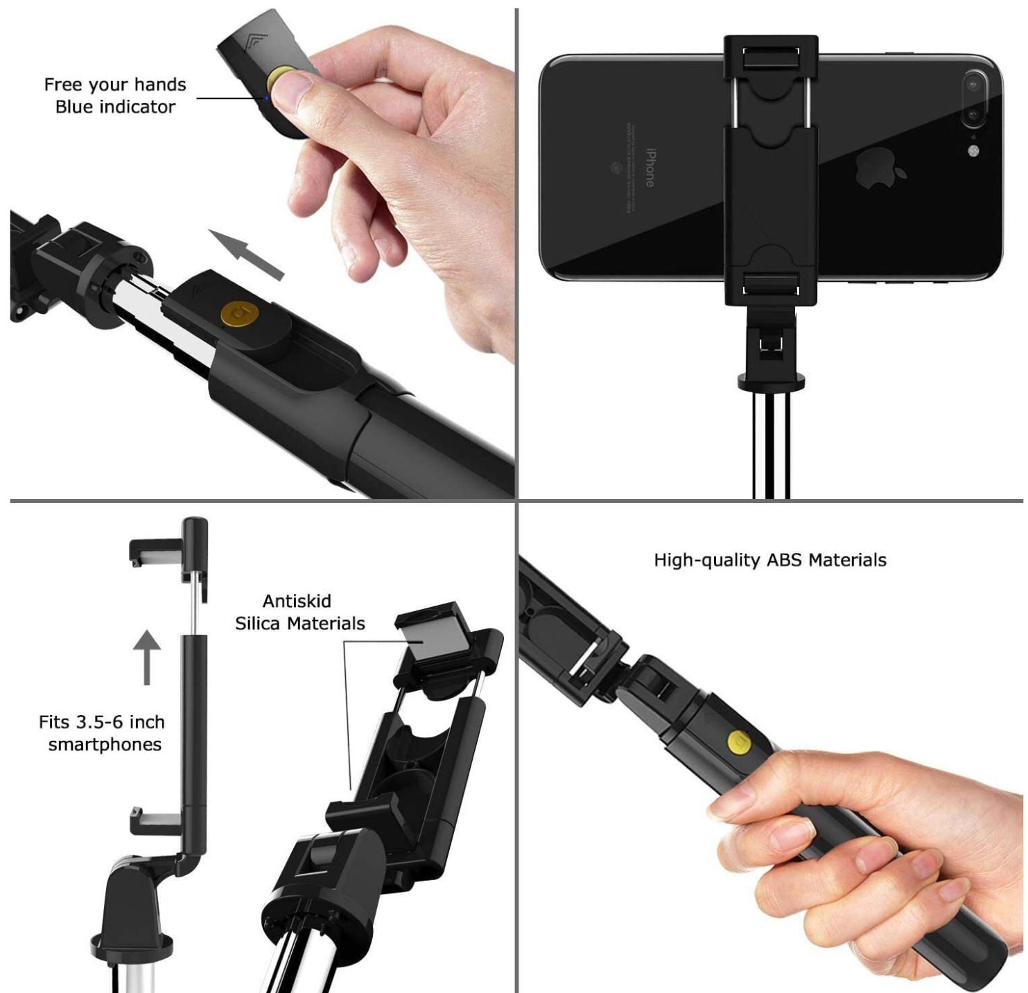 K07 Extendable Wireless Remote Selfie Stick Tripod Holder Mount