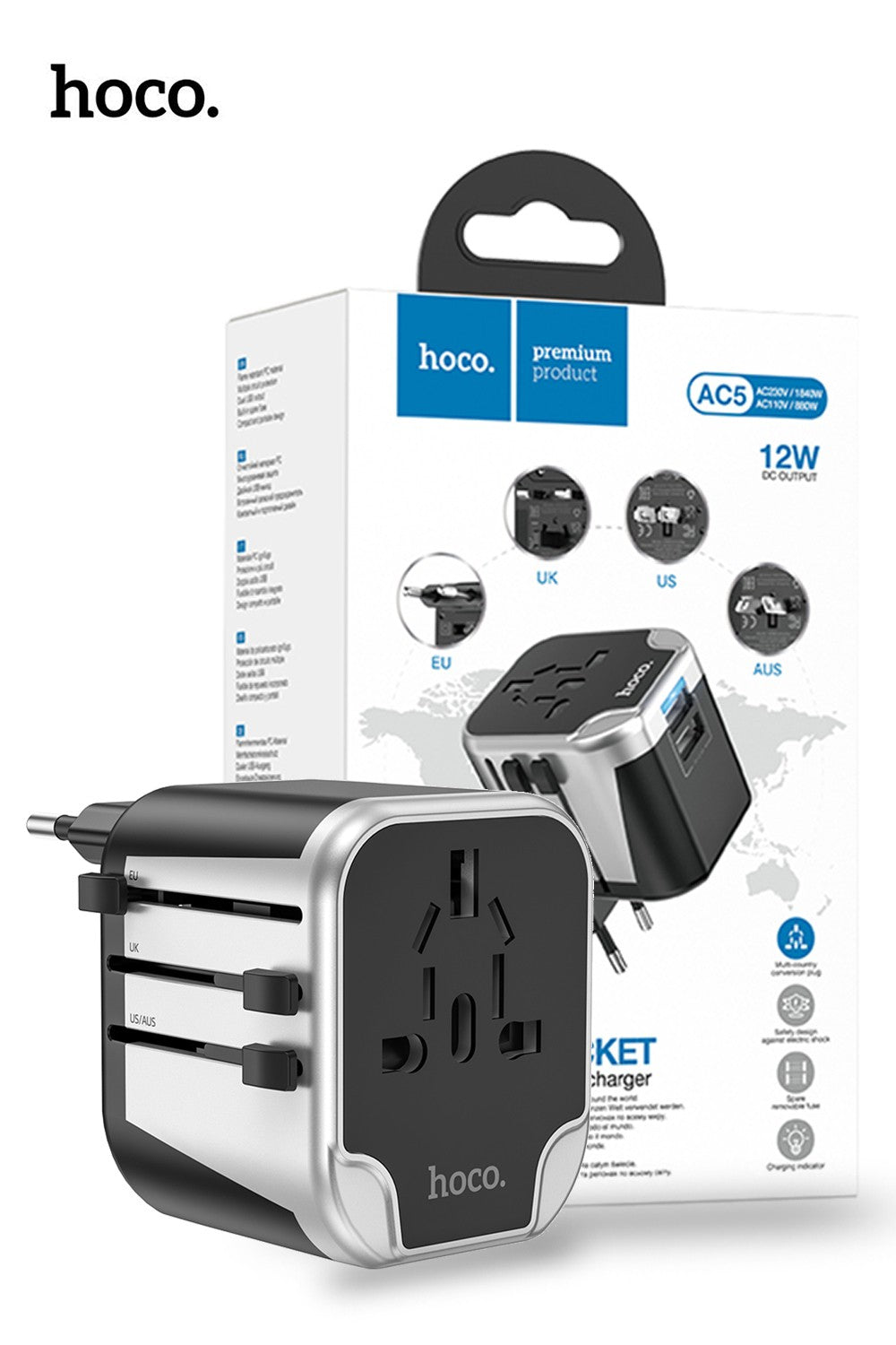 Hoco AC5 Dual USB Universal Charger Adapter