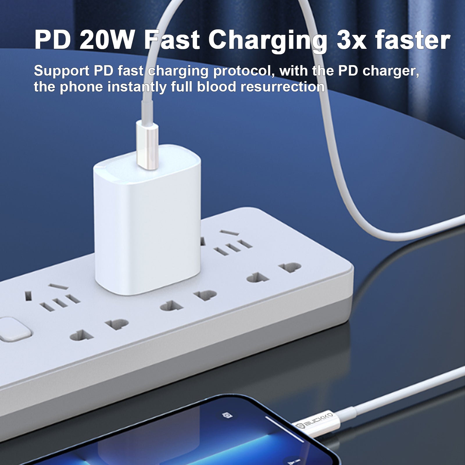 Buckko USB-C To Lightning PD Fast Charging Cable 100cm