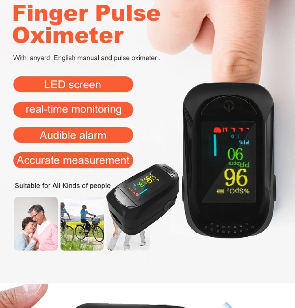 Oximeter Finger Pulse Blood Oxygen O2 Monitor Saturation Fingertip