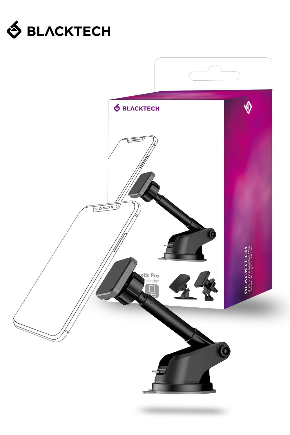 BLACKTECH Super Strong Magnetic Pro 3 in 1 Holder