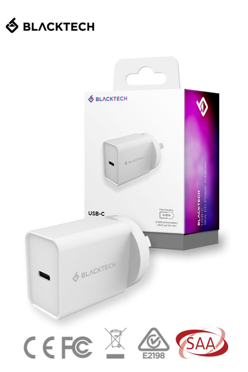 BLACKTECH Dual USB-C USB-A 20W 67W PD QC Fast Charging Power Adapter SAA Approved