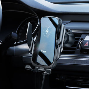 Hoco CA202 15W Auto-Scaling Wireless Charger Air Vent Car Holder