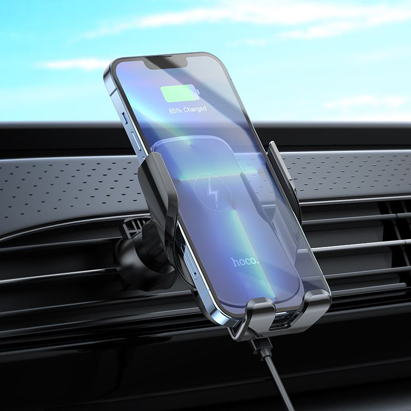 Hoco CA202 15W Auto-Scaling Wireless Charger Air Vent Car Holder