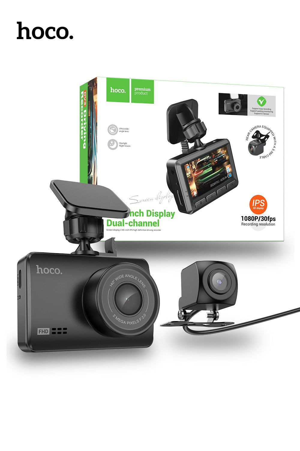 Hoco DV3 Driving Dual Channel Recorder With Display
