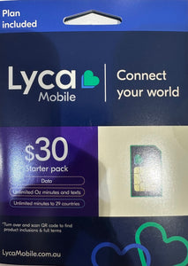Lyca Prepaid Starter Pack $30