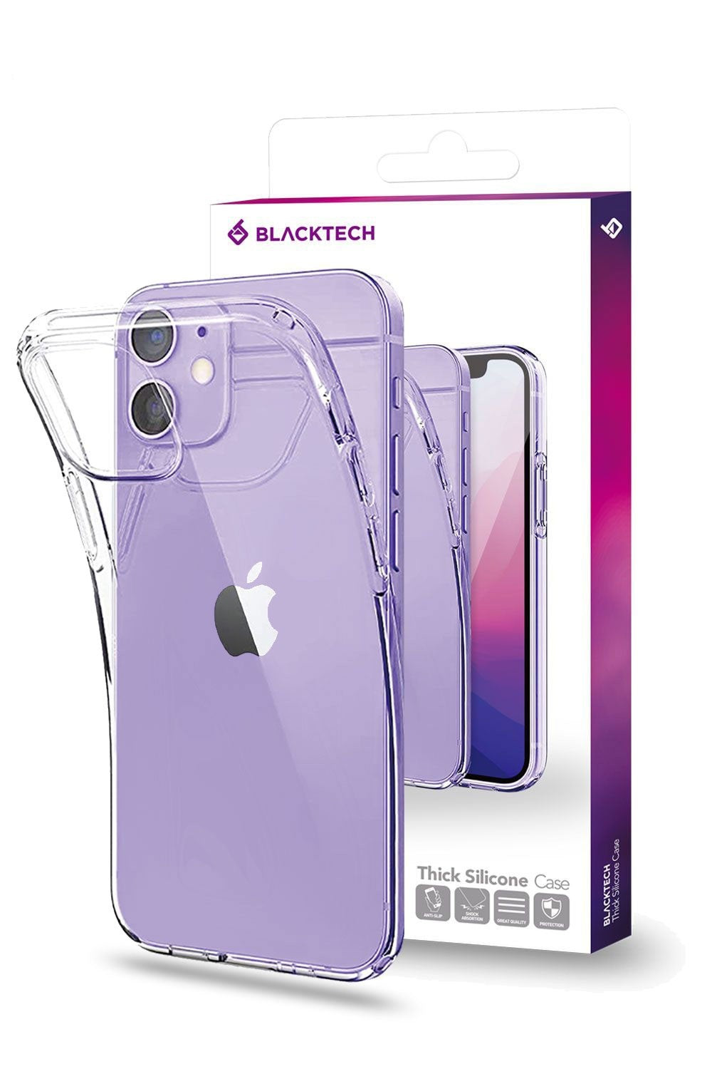 iPhone BLACKTECH Ultra-Clear Shockproof Bumper Back Case Cover