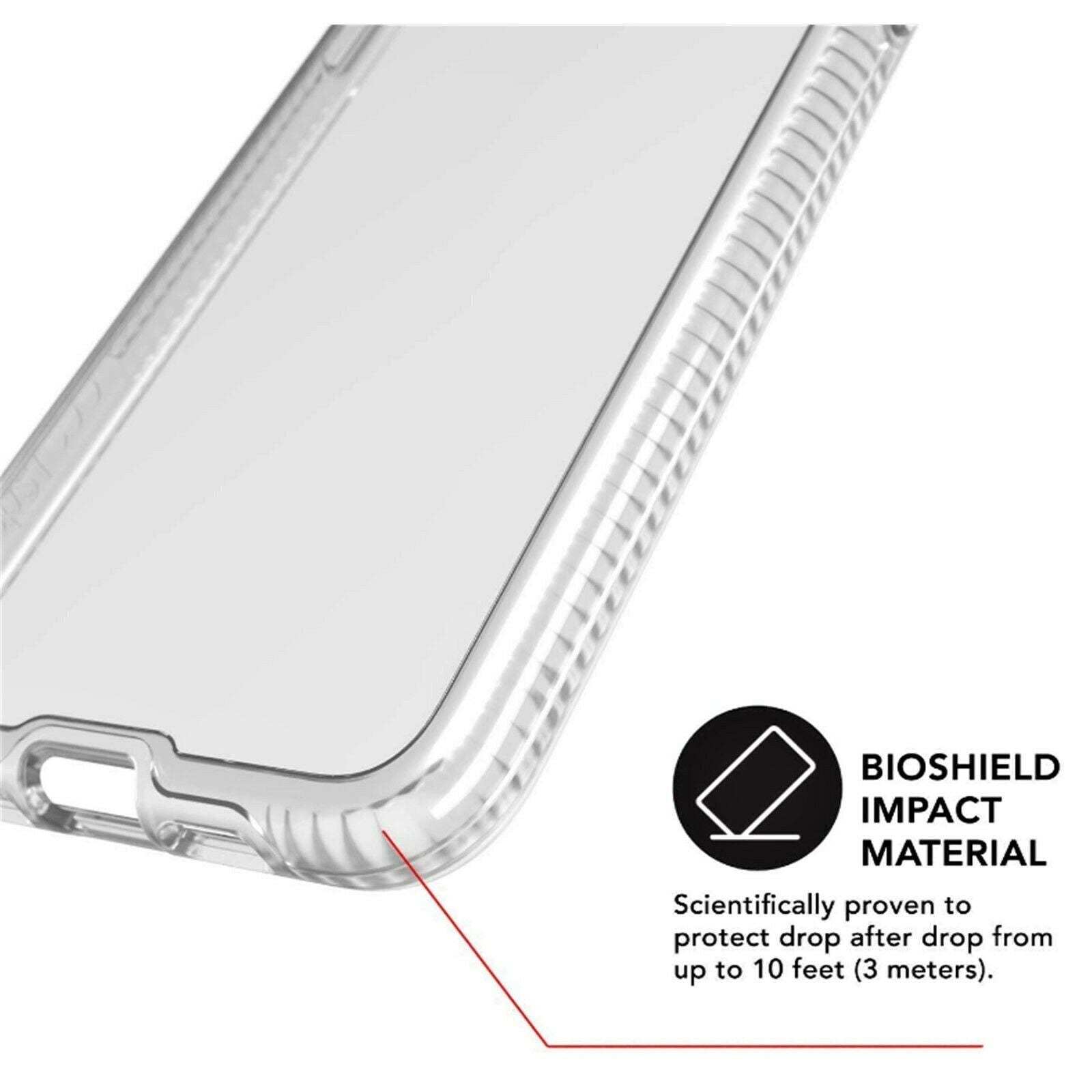 iPhone Tech21 Pure Clear Antimicrobial Shockproof Slim Protection Case for Apple iPhone