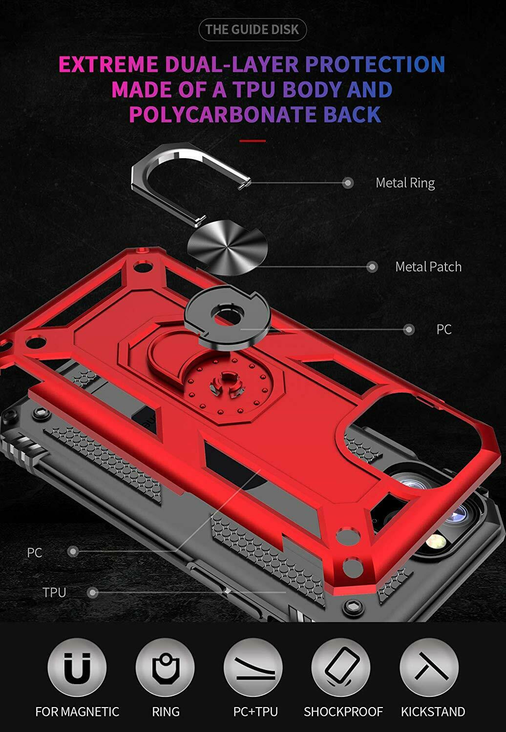 iPhone Dual Layer Heavy Duty Shockproof Magnetic iRing Case Cover