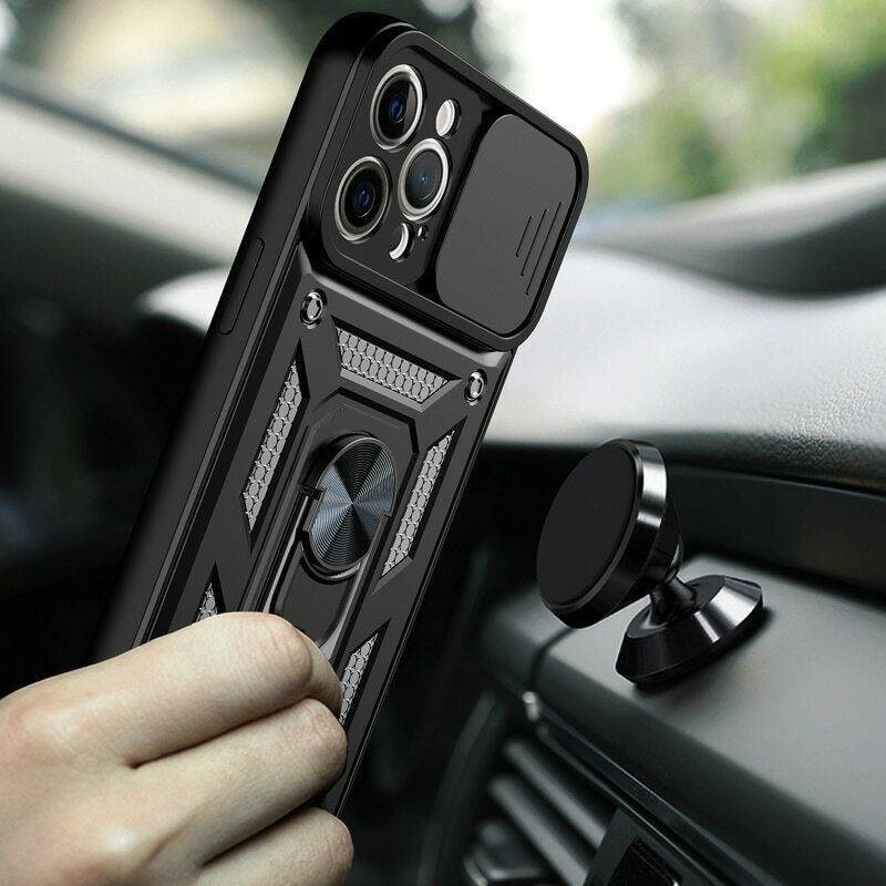 iPhone Dual Layer Heavy Duty Shockproof Magnetic iRing Camshield Camera Protective Case Cover