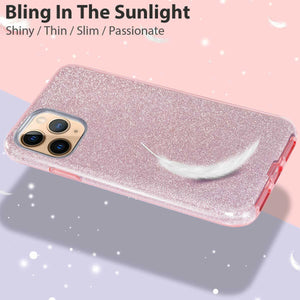 Samsung Galaxy S Series Ultra Slim 3 Layer Hybrid Back Cover Sparkle Shinning Protective Bumper Bling Glitter Case