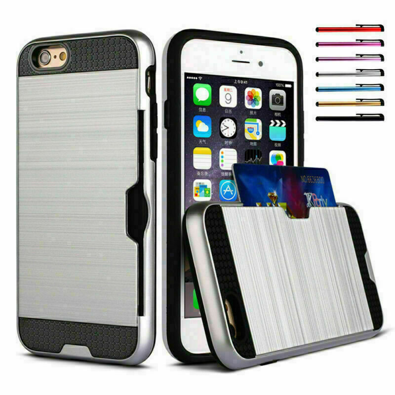 Samsung Galaxy S Series Tough Shockproof Card Holder Back Case Cover