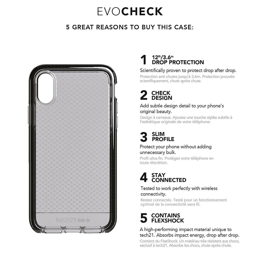 iPhone Tech21 Evo Check / GEM Drop Protection Shockproof Tough Slim Case for Apple iPhone