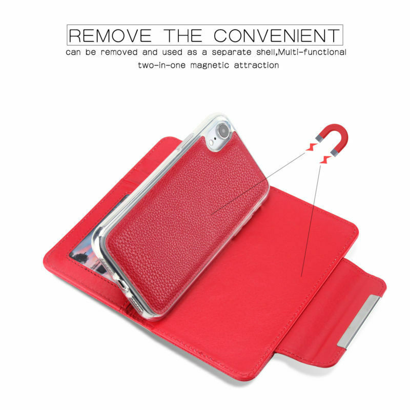 iPhone Detachable Leather Magnetic Wallet Case Cover