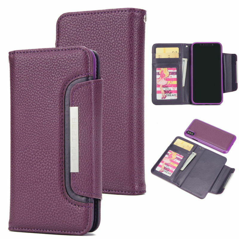 iPhone Detachable Leather Magnetic Wallet Case Cover