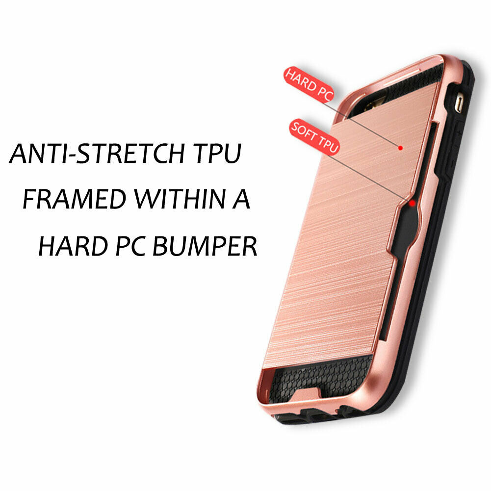 Samsung Galaxy S Series Tough Shockproof Card Holder Back Case Cover