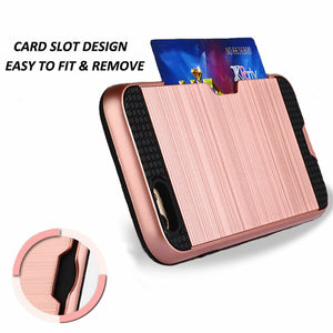 iPhone Tough Shockproof Card Holder Back Case Cover