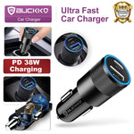 Load image into Gallery viewer, Buckko 38W USB-C USB-A Fast Car Charger
