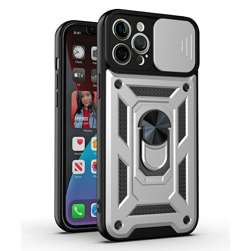 Samsung Dual Layer Heavy Duty Shockproof Magnetic iRing Camshield Camera Protective Case Cover