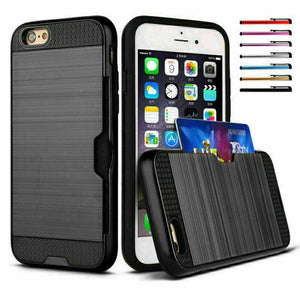 Samsung Galaxy S Series Tough Shockproof Card Holder Back Case Cover
