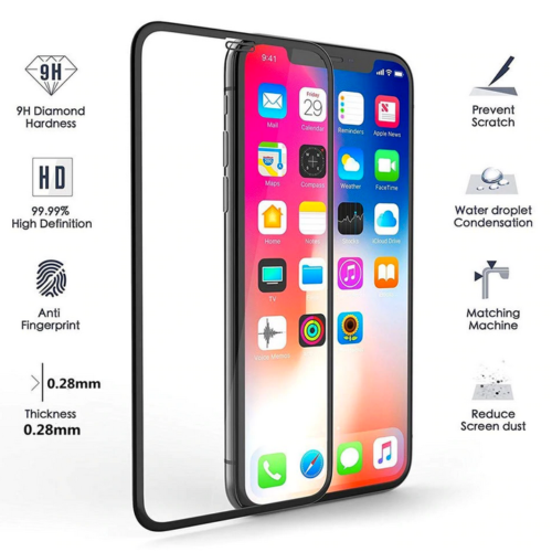 iPhone FULL COVERAGE 9H Tempered Glass Screen Protector